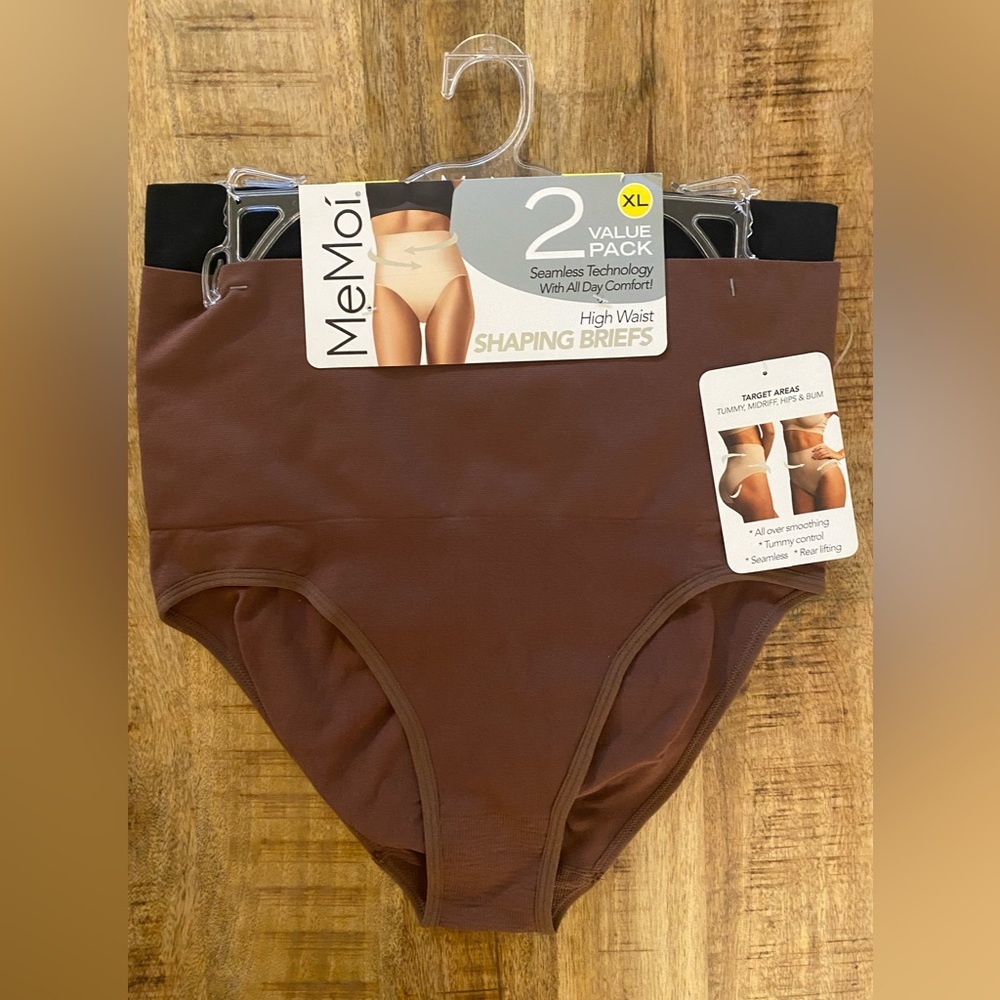 MeMoi me moi 2 pack size EXTRA LARGE XL SHAPING BRIEFS panties Shapewear NWT NEW